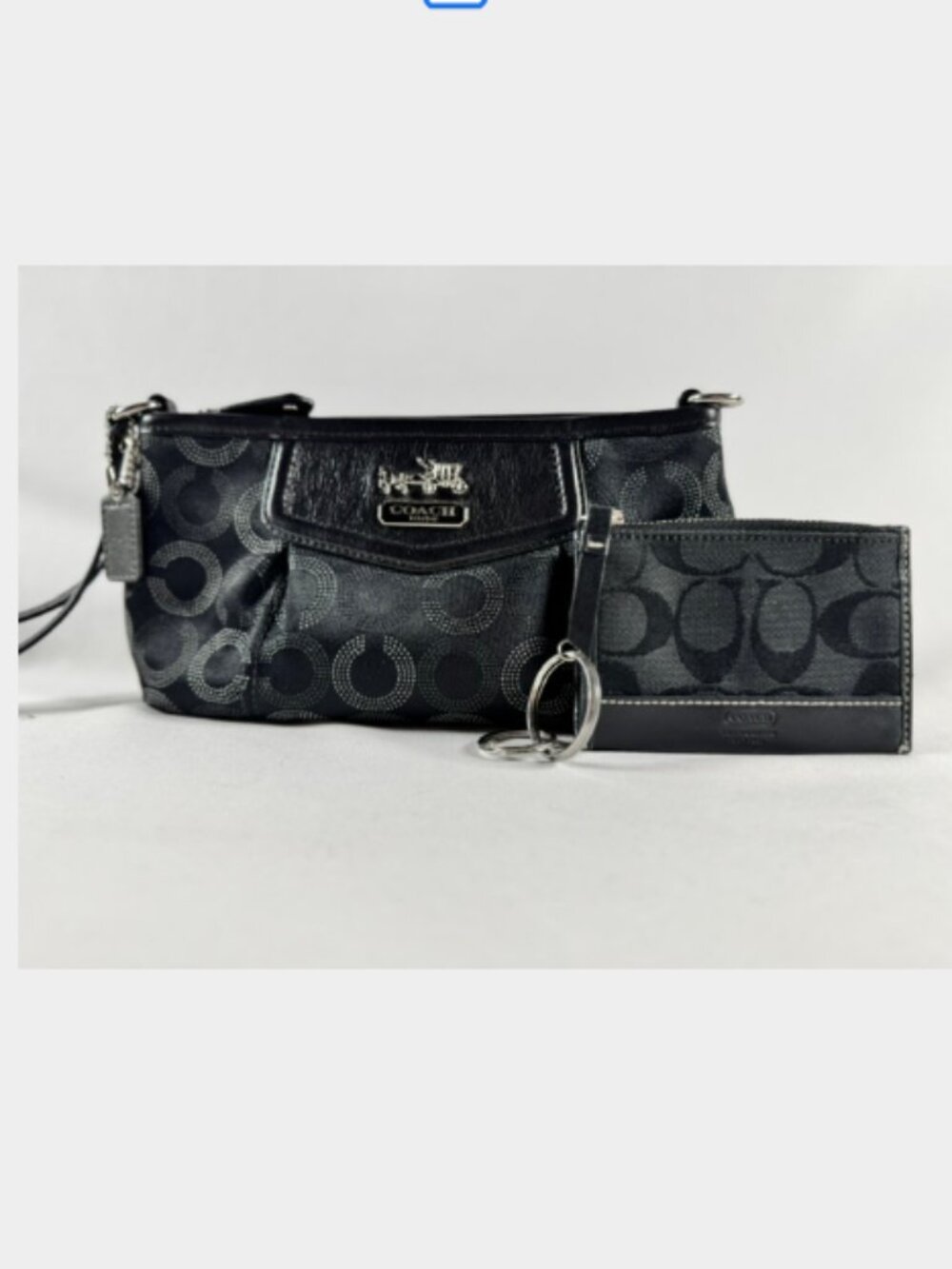 Y2K COACH Madison Signature Dotted Wristlet/Clutch & Signature C-Card Case
